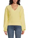 Joe's Jeans The Carolyn Cotton Slub V Neck Sweatshirt In Lemongrass