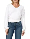 Joe's Jeans The Carolyn Cotton Slub V Neck Sweatshirt In Optic White