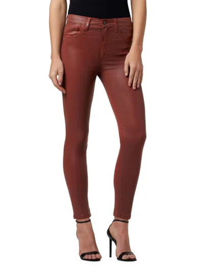 Joe's Jeans Women's The Charlie High-rise Stretch Coated Skinny Ankle Jeans In Brown