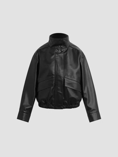 Joe's Jeans Women's The Cohen Leather Bomber Jacket In Black