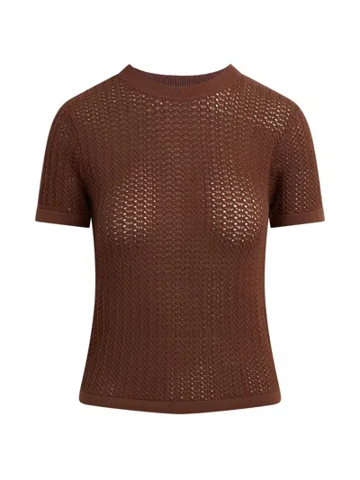 Joe's Jeans The Crochet Baby Tee Chocolate In Brown