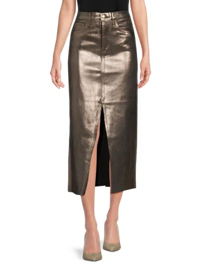 Joe's Jeans Babies' Women's The Eva Metallic Denim Midi-skirt