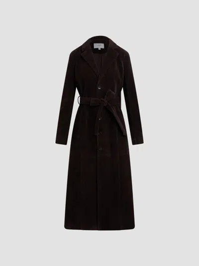 Joe's Jeans Women's The Faux-suede Long Coat In Dark Chocolate