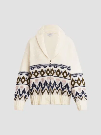 Joe's Jeans Women's The Inga Fair Isle-style Cardigan In Ecru Multi Fair