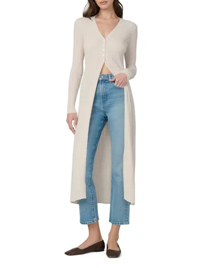 Joe's Jeans Women's The Ira Linen-blend Knit Duster Cardigan In Sand