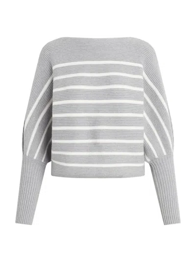 Joe's Jeans Women's The Karina Breton Striped Sweater In Heather Grey White