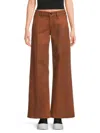 Joe's Jeans Women's The Lou Low Rise Wide Leg Pants In Dark Cognac