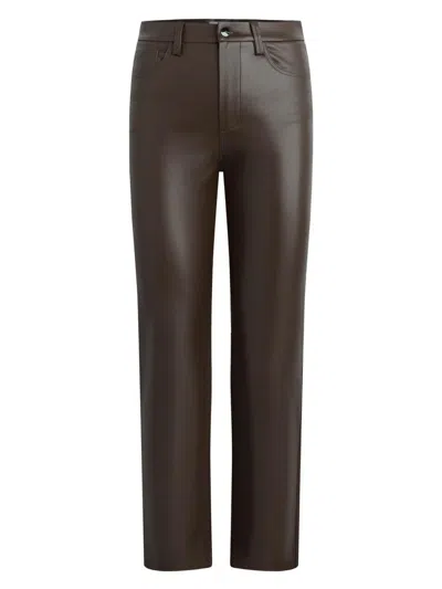 Joe's Jeans Lyra Slim Ankle Faux Leather Straight In Brown