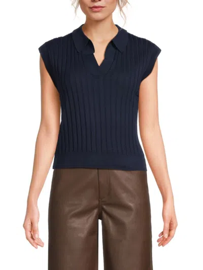 Joe's Jeans Women's The Mal Ribbed Cotton-blend Sweater In Blue