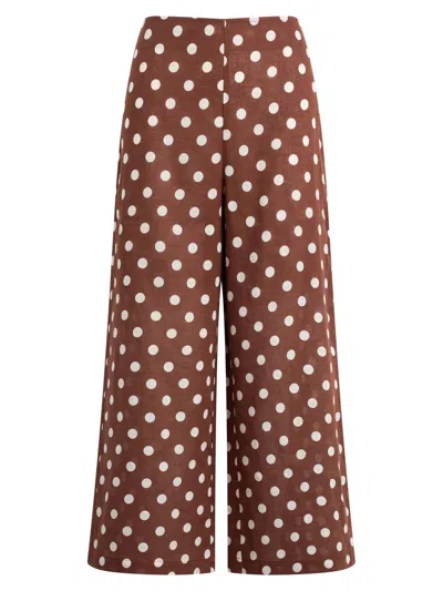 Joe's Jeans Women's The Mariel Polka Dot Linen-cotton Pants In Brown