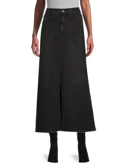 Joe's Jeans Women's The Martine Faded Denim A-line Maxi Skirt