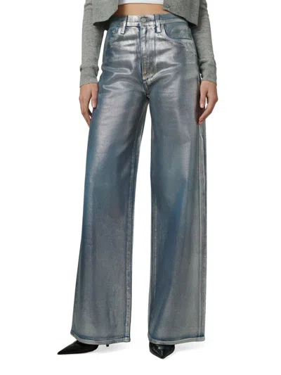 Joe's Jeans Women's The Mia Coated High-rise Wide-leg Jeans In Gray