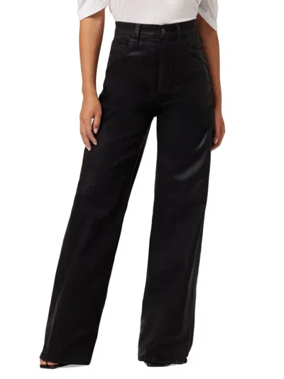 Joe's Jeans Women's The Mia Petite Coated Wide Leg Jeans In Black
