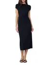 Joe's Jeans Women's The Mia Ruched Midi-dress In Black