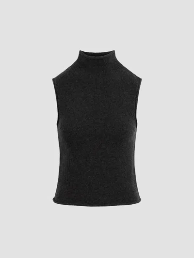 Joe's Jeans Women's The Stevie Sleeveless Rolled Neck Sweater In Charcoal