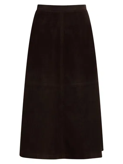 Joe's Jeans Women's The Tavi Vegan Suede Midi-skirt In Brown