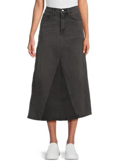 Joe's Jeans Babies' Women's The Tulie Whiskered Midi Denim Skirt In With Grace