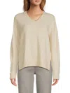 Joe's Jeans Women's The V-neck Drop Shoulder Sweater In Cream