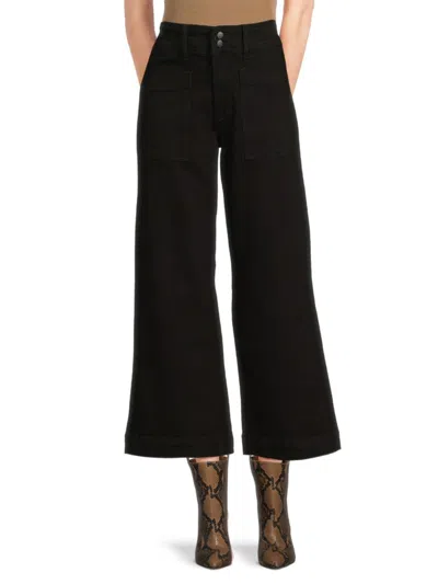Joe's Jeans Women's The Wide Leg Ankle Jeans In Black Rinse
