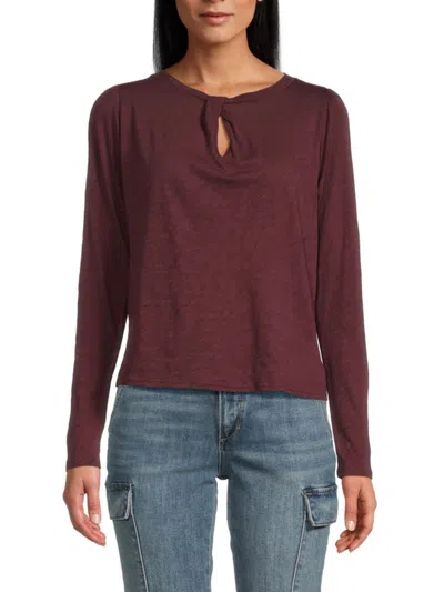 Joe's Jeans Women's Twist Keyhole Top In Vineyard Wine