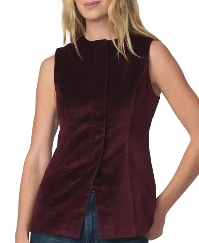 Joe's Jeans Women's Velveteen Tunic Sleeveless Button-front In Burgundy