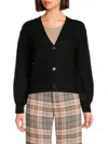 Joe's Jeans Women's Waffle Knit Cropped Cardigan In Black Lure