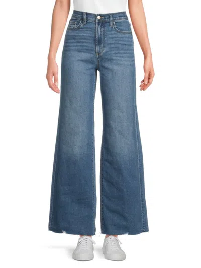 Joe's Jeans Babies' Women's Whiskered Cotton-blend Wide-leg Jeans In Blue