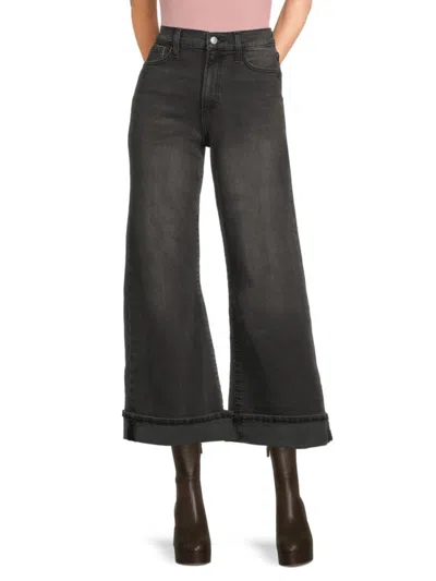 Joe's Jeans Women's Whiskered Wide-leg Ankle Jeans In Gray