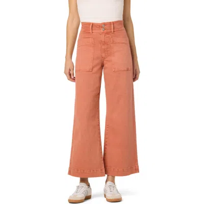 Joe's Ankle Cargo Wide Leg Jeans In Terracotta