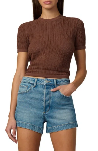 Joe's Baby Open Stitch T-shirt In Brown