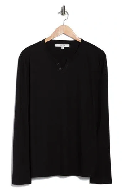 Joe's Classic Long Sleeve Henley In Black