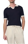 Joe's Club Cotton & Linen Polo In Black