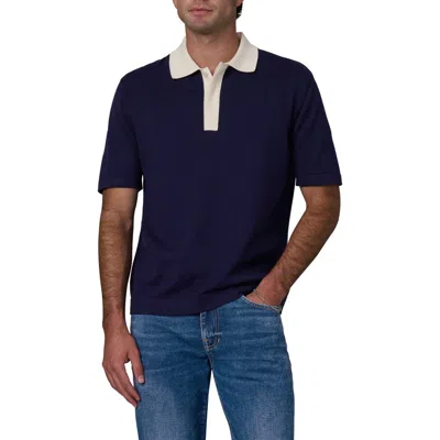 Joe's Contrast Collar Cotton Polo In Blue