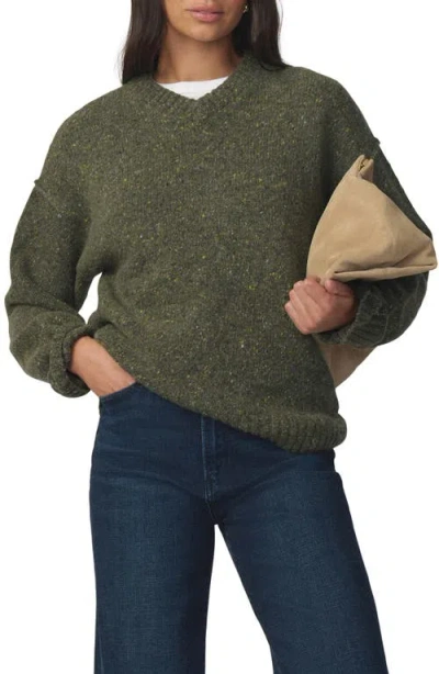 Joe's Cotton & Cashmere V-neck Sweater In Green