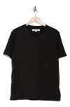 Joe's Cotton Blend Henley T-shirt In Black
