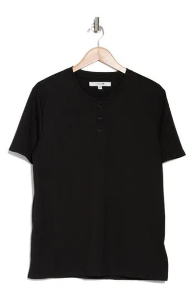 Joe's Cotton Blend Henley T-shirt In Black