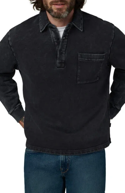 Joe's Cotton Polo Sweatshirt In Washed Black