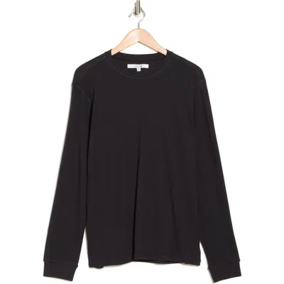 Joe's Crewneck Waffle Knit Long Sleeve T-shirt In Black