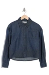 Joe's Crop Denim Shirt In Dark Indigo