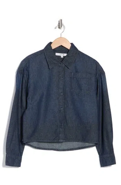 Joe's Crop Denim Shirt In Dark Indigo