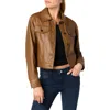 Shop Joe's Crop Faux Leather Jacket In Caramel