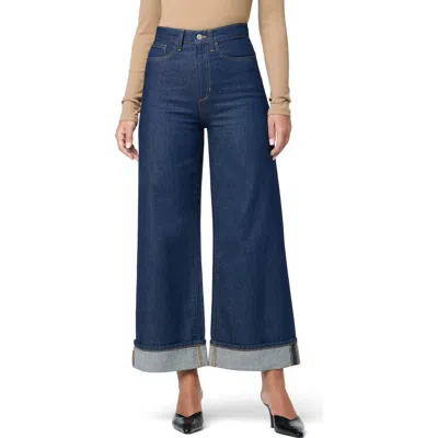 Joe's Cuffed High Waist Ankle Wide Leg Jeans In Blue