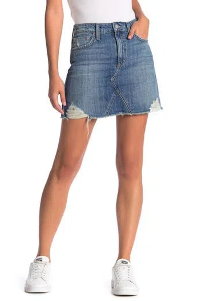 Joe's Distressed Denim Mini Skirt In Blue