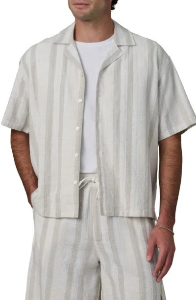 Joe's Dobby Stripe Camp Shirt In Multi
