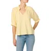 Joe's Elbow Sleeve Cotton Gauze Top In Anise Flower