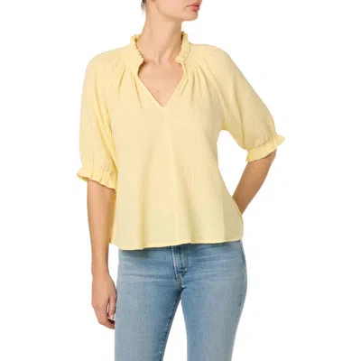 Joe's Elbow Sleeve Cotton Gauze Top In Anise Flower