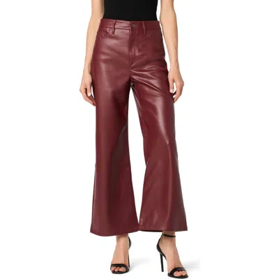 Joe's Faux Leather Ankle Wide Leg Pants In Burgundy