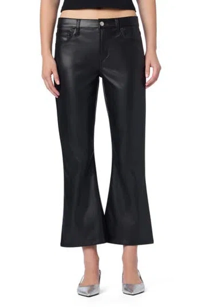 Joe's Faux Leather Mid Rise Crop Bootcut Pants In Black