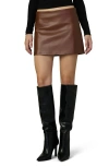 Joe's Faux Leather Miniskirt In Toffee