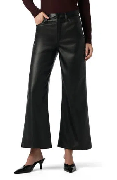 Joe's Faux Leather Wide Leg Ankle Pants In Black